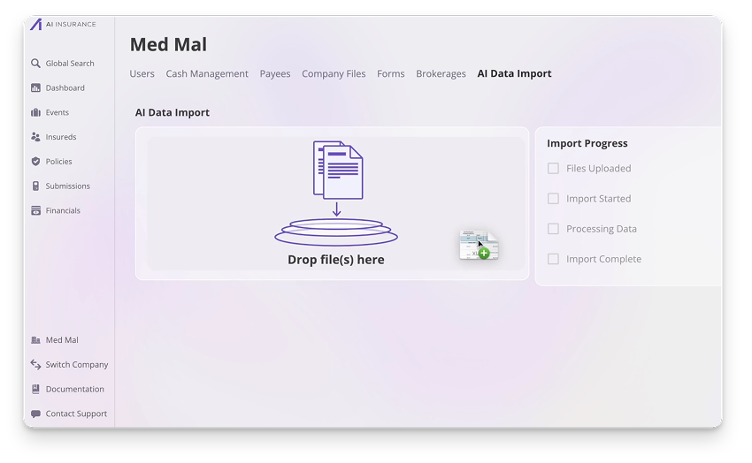 Bordereaux processing screens